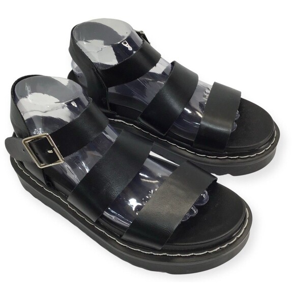 Madden Girl Dazze Women's 9 Platform Sandals Black strappy chunky Y2k - Picture 2 of 15